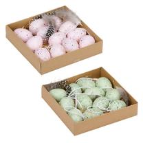 Dekoratīvais kompozīcijas rīks Easter Eggs, zaļa krās./rozā krās., 12 gab.