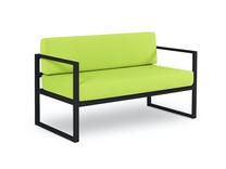 Lauko sofa Calme Jardin Nicea CAL_2S_83_F2_NICEA6, antracito sp./šviesiai žalia sp., 65 cm x 130 cm x 76 cm