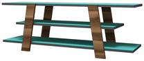 TV galds Kalune Design Flower, valriekstu krās./tirkīza krās., 120 cm x 33.6 cm x 42 cm