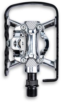 Pedalas Cube Twin 14133, aliuminis, sidabro sp./juoda sp., 2 vnt.