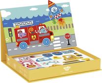 Magnetinė dėlionė, transporto priemonės Tooky Toy, įvairių spalvų, 80 vnt.