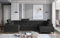 Kampinė sofa Escada Dora 96, tamsiai pilka sp., dešininė, 200 x 350 cm x 98 cm