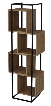 Pastatoma lentyna Kalune Design Prada 875ZNA3657, juoda sp./riešuto sp., 160 cm x 38 cm x 52 cm