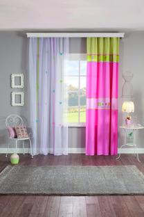 Nakts aizkari Mijolnir Love Curtain 181CLK8826, balts krās./zila krās./rozā krās., 140 cm x 260 cm