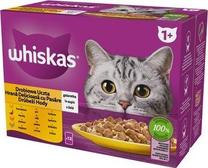 Mitrā kaķu barība Whiskas, vistas gaļa/tītara gaļa/pīles gaļa, 0.085 kg, 12 gab.