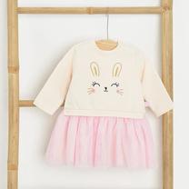 Kleita, klasisks, meitenēm/mazuļiem Cool Club Cute Bunny CCG2701134, bēša krās./gaiši rozā krās., 86 cm