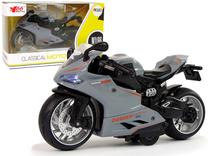 Игрушечный мотоцикл Lean Toys Classical Moto MY66 12261, 1:12, черный цв./красный цв./серый цв.