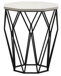 Журнальный столик Kalune Design Sofya, черный цв./кремовый цв., 46 см x 46 см x 57 см