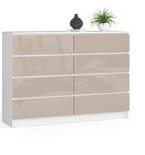 Komoda Akord K140, balta/smėlio, 40 cm x 138 cm x 99 cm