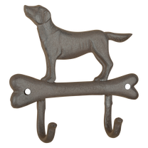 Drēbju āķis Dog With Bone, 4.8 cm x 19.3 cm, brūna krās.