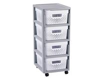 Полка для ванной на колесиках Curver Storage Rack On Wheels, белый цв./серый цв.