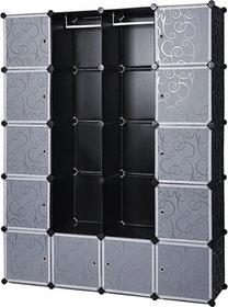 Spinta Songmics, balta sp./juoda sp., 145 cm x 37 cm x 180 cm