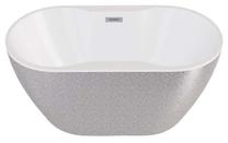 Vonia, laisvai pastatoma Besco Navia Glam Silve, 140 cm x 75 cm x 60 cm, ovalas, sidabro sp./chromo sp.