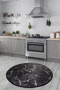 Ковер Conceptum Hypnose Marble 882CHL1091, белый цв./черный цв., 100 см x 100 см