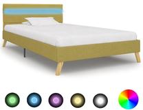 Lova viengulė VLX Fabric 284859, 100 x 200 cm, žalia sp., be čiužinio, su grotelėmis
