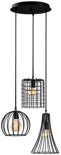 Valgusti rippuv Opviq Teltrio 11180 942FLG1250, E27, 3 x 40 W, must v. / must v.