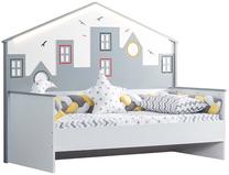 Vaikiška lova Kalune Design Cýty-Ledlý G-My, balta sp./pilka sp., 90 x 190 cm, be patalynės dėžės, be čiužinio