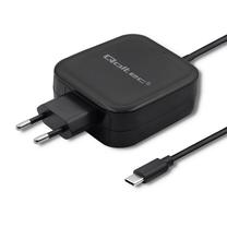 Telefono įkroviklis Qoltec Power Adapter 51712, USB Type C/Europlug, 120 cm, juoda sp., 65 W