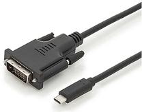 Adapteris Assmann Adapter Cable 300332-020-S USB Type-C, DVI, 2 m, melna krās.