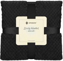 Pledas Springos Lovely Blankets Extra Soft, juoda sp., 150 cm x 200 cm