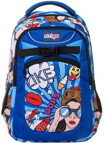 Skolas mugursoma Strigo Comic Sport CS3, zila krās., 47 cm x 15 cm x 31 cm