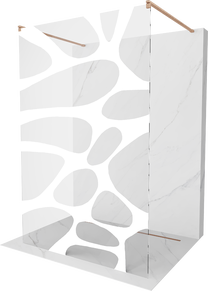 Dušo sienelė Mexen Kioto Walk-in, 130 cm x 200 cm, brushed copper sp./grūdintas