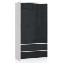 Шкаф Akord Furniture Factory S90, прозрачный цв./белый цв./графитовый цв., 50.4 см x 90.4 см x 180 см