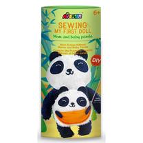 Siuvimo rinkinys Avenir Sewing My First Doll Mom And Baby Panda, balta sp./juoda sp.
