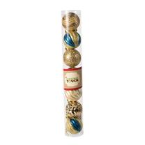 Ziemassvētku eglīšu rotaļlietu komplekts Christmas Touch N4B/4007-2, zelta krās., 4 cm, plastmasa, 7 gab.
