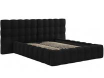 Lova dvigulė Micadoni Home Mamaia Velvet Double Headboard, 160 x 200 cm, juoda sp., be čiužinio, su grotelėmis