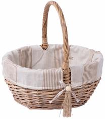 Grozs Home4you Willi Stripe 61050, kokvilna/vītols, 33 cm x 25 cm, brūngans krās.