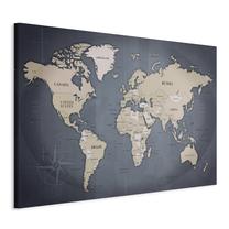 Reprodukcija Artgeist World Map: Shades of Grey N5895-DKXPWD, 120 cm x 80 cm