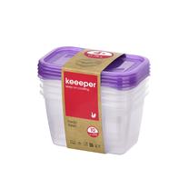Toiduainekarbi komplekt Keeeper 3067351700000, 0.75 l, 15.5 cm x 10.5 cm, läbipaistev v./violetne v., 4 tk