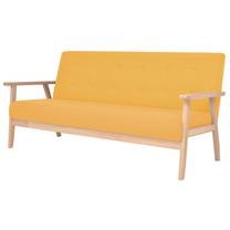 Sofa VLX 3-Seater 244659, geltona sp., 67 x 158 cm x 73.5 cm