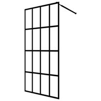 Dušas siena VLX Tempered Glass, 80 cm x 195 cm, caurspīdīga krās./melna krās./matēta faktūra