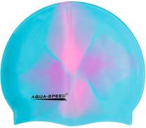 Шапочка для плавания Aqua Speed, синий цв./розовый цв./голубой цв.