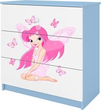 Laste kummut Kocot Kids Babydreams Fairy With Butterflies, sinine v./valge v., 80 cm x 41 cm x 80.5 cm