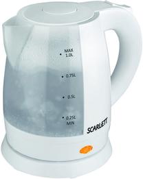 Elektriskā tējkanna Scarlett SC-EK18P40, 1 l, balta krās.