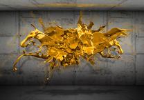 Fototapete Artgeist Yellow Splash, 210 cm x 210 cm