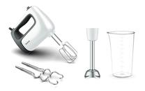 Rankinis plakiklis Tefal Prep'Mix+ HT462138, balta sp./juoda sp.