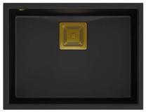Virtuves izlietne Quadron David 50, granīts, 55 cm x 42 cm x 22.5 cm, zelta krās./melna krās.