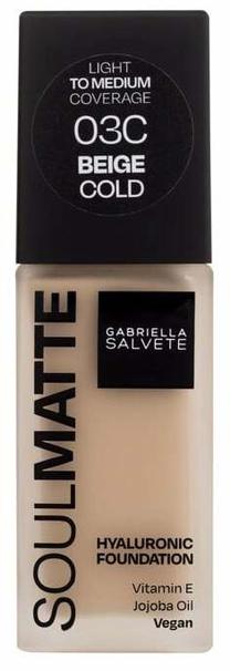 Skystas makiažo pagrindas Gabriella Salvete Soulmatte Hyaluronic Foundation, beige cold sp., 03c, 30 ml