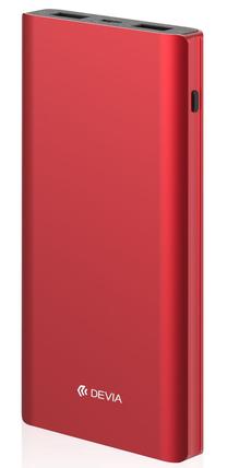 Nešiojamas įkroviklis (Power bank) Devia, 10000 mAh, raudona sp.