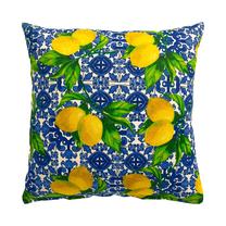 Dekoratyvinė pagalvėlė Home4you Loneta Lemons, mėlyna sp./geltona sp., 45 cm x 45 cm