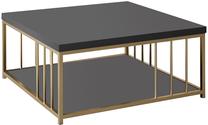 Kavos staliukas Kalune Design Zenn, antracito sp./aukso sp., 90 cm x 90 cm x 40 cm