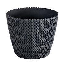 Gėlių vazonas Prosperplast Splofy Eco Wood, plastikinis, Ø 25.9 cm, antracito sp.