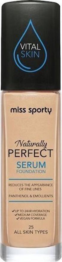 Skystas makiažo pagrindas Miss Sporty Naturally Perfect, 25 warm, 30 ml