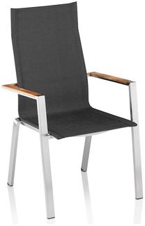 Lauko kėdė Kettler Sense 0105002-9400 409070, antracito sp./sidabro sp., 105 cm x 60 cm x 60 cm