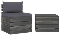 Āra mēbeļu komplekts VLX Garden Pallet Lounge Set, pelēks krās., 1 sēdvietas
