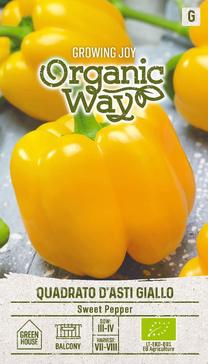 Sėklos Organic Way, paprikos Quadrato D'Asti Giallo, 0.2 g